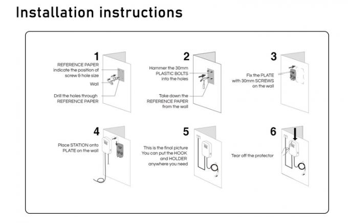 Linea della pistola del caricatore di Wallbox dell'automobile elettrica di EV-HW con lo schermo 7KW 3